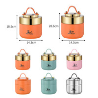 Personalisierbare Logo-Lunchbox aus Edelstahl 304, isoliert, tragbarer Essensbehälter für Büroangestellte, Vakuum-Thermobehälter für Studenten zu Hause