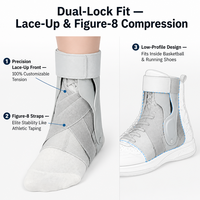 Orthèse de cheville professionnelle avec stabilisateurs latéraux, support de cheville réglable à lacets pour la récupération des entorses, équipement de basketball