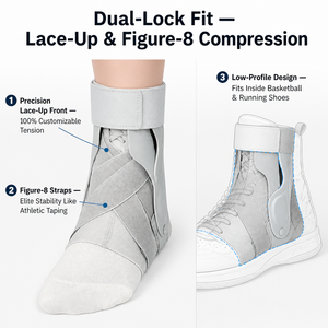 Orthèse de <span class=keywords><strong>cheville</strong></span> professionnelle avec stabilisateurs latéraux, support de <span class=keywords><strong>cheville</strong></span> réglable à lacets pour la récupération des entorses, équipement de basketball - Product Image 2