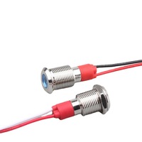 6mm 8mm 10mm 12mm Metal LED piloto Panel Dash señal luz de advertencia 15cm Cable coche barco marino luz indicadora