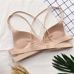 Pecho pequeño Push-Up Belly Contracting Gathering Bra Sexy Beauty Back Cross Strap Hebilla frontal Sujetador <span class=keywords><strong>de</strong></span> belleza transpirable Anillo <span class=keywords><strong>de</strong></span> acero - Product Image 5