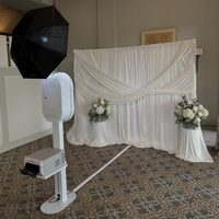 Station de partage d'iPad SLR de haute qualité 2024 avec cadre métallique pour cabine photo, idéale pour événements de mariage, portable, avec anneau lumineux et support de transport
