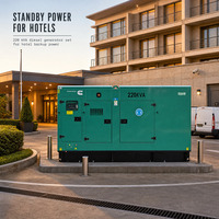 Groupe électrogène insonorisé 176 kW 220 kVA triphasé 250 kVA 200 kW 300 kW 400 kW avec ATS pour hôtel, alimentation de secours d'usine