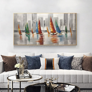 100% dipinto a mano soggiorno decorazione paesaggio tela barca mare immagini tela Wall Art dipinti ad olio <span class=keywords><strong>di</strong></span> <span class=keywords><strong>barche</strong></span> a vela - Product Image 3