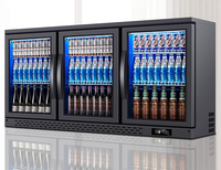 Réfrigérateur à boissons avec porte vitrée et congélateur inférieur à dégivrage manuel pour comptoirs de bar, dégivrage automatique par refroidissement par air