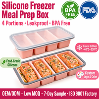 Boite Dejeuner Silicone Grille Congelateur Stockage Alimentaire Couvercle Fraicheur Conservation Cuisine Repas Reutilisable Sans