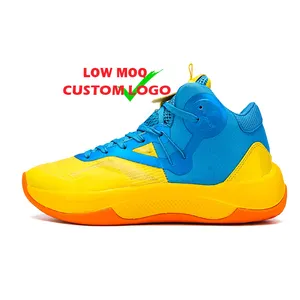 Cheap Wholesale Shoes in China Yellow Basketball Style Custom Shoes Athlet Gym Printing Fashion Sneakers