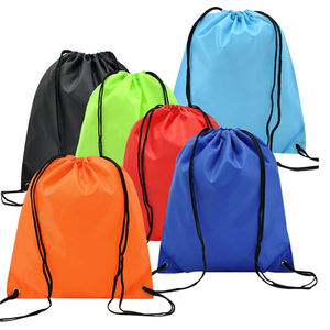 Custom Logo Draw String <b>Backpack</b> Reusable Gym Sport Beach School Gift Bag Waterproof Nylon Polyester <b>Drawstring</b> Bag - Product Image 4