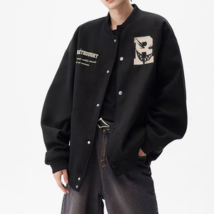 Chaqueta de Béisbol con Diseño Moderno para Hombre y Mujer, Otoño Invierno, Personalizable con Bordado de Letras, Estilo Urbano, Informal, para Parejas - Product Image 4