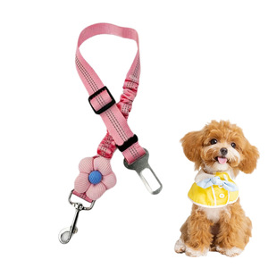 <span class=keywords><strong>Ceinture</strong></span> de sécurité pour siège auto pour animaux de compagnie, motif floral classique, durable, en nylon écologique, réglable, réfléchissant, avec coussin - Product Image 1