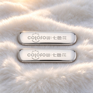 Luxury Custom Metal <b>Clothes</b> Logo Plate, Gold Plated Letters Sewable Metal Label <b>Tag</b> with Double Holes for Swimwear - Product Image 2