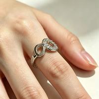 Bagues en laiton plaqué platine, pierres étincelantes élégantes pour les fêtes d'anniversaire, les mariages, les anniversaires de mariage, bijoux de mode, cadeaux