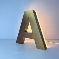 Enseigne lumineuse 3D personnalisée en lettres rétroéclairées LED, lettres en acier inoxydable, logo lumineux pour devanture de magasin