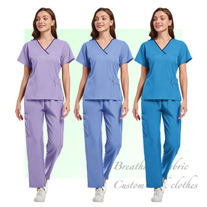 Women's Surgical Scrub Set Moisture Wicking Split Uniform Hospital Workwear - Product Image 2
