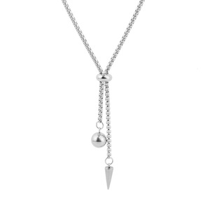 Collar de Cadena Larga con Borla de Diseño Simple y Exquisito 2026, Collar de Acero de Titanio Unisex, Joyería de Moda al por Mayor - Product Image 6