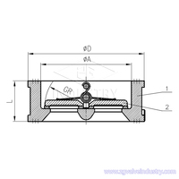 Clapet anti-retour à double volet de type Wafer en fonte ductile ANSI Classe 125/150 DIN BS PN16 avec bouchon en acier au carbone
