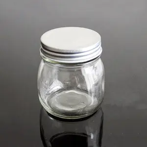 LANGXU 300ml small clear mason jar bulk with aluminium lid mini food container glass jar