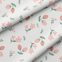 Vente flash : Tissu côtelé en coton imprimé numérique sur mesure, motif floral, style mignon pour la confection de vêtements