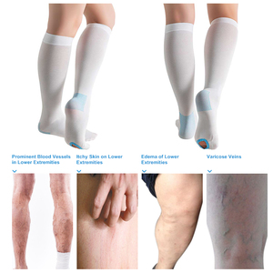 Compports White Brand <span class=keywords><strong>Nylon</strong></span> Unisex 15-20 MMHG Kniekousen tegen trombose met doosverpakking - Product Image 3