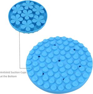 Silicone Slow <b>Feeder</b> Dog Bowl Eco-Friendly Waterproof Anti-Choking Food Plate for Puppies and <b>Cats</b> 20cm Diameter - Product Image 2