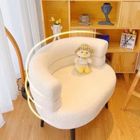 Canapé individuel au design moderne, fauteuil paresseux tendance pour salon, chambre à coucher, vestiaire, coiffeuse, en cachemire et métal