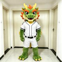 Costume de mascotte personnalisé en peluche de dragon chinois doré, dinosaure de dessin animé pour adulte, en matériau EVA, unisexe, avec logo personnalisé, service OEM Leehom