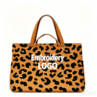 Sac fourre-tout en jacquard tricoté 20L avec broderie, fermeture ouverte, mode féminine, shopping quotidien, vente en gros, logo personnalisé