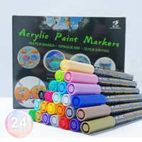 Stylos de peinture acrylique à pointe extra fine de 12 couleurs, marqueur crayon pour la peinture sur roche