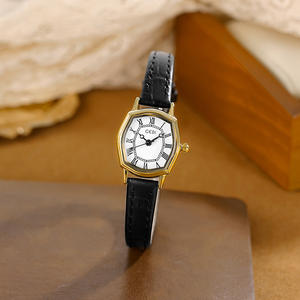 นาฬิกานักเรียนรูปทรงกระบอกขนาดเล็กสไตล์โรมันย้อนยุคนาฬิกาควอทซ์หนังแท้ลายไม้ไผ่มูลค่าสูง - Product Image 2