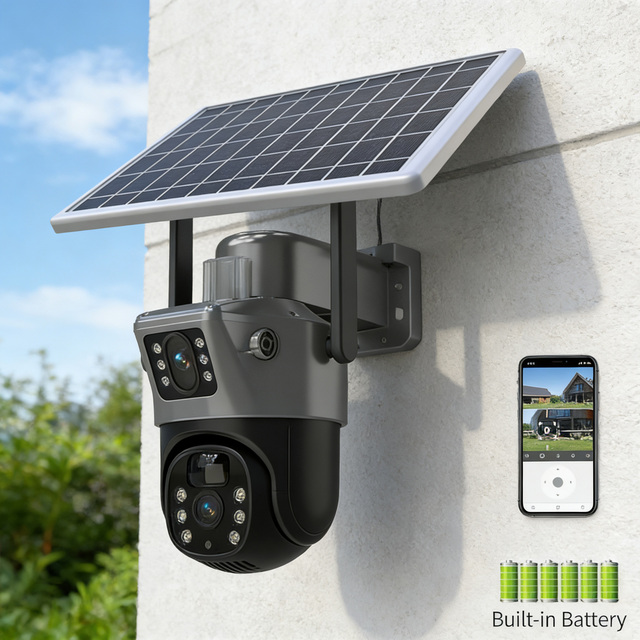 Solar A601 Best Selling 4G WiFi Dual Lens Outdoor Security CCTV Camera with Auto Human Tracking PTZ Cloud Storage V380