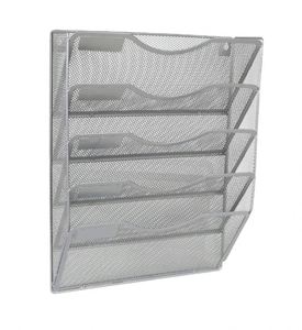 5 Pocket Mesh Hanging Wall <b>File</b> <b>Organizer</b> Wall Mounted Mail Paper Document Folder Holder Storage Organization Magazine Rack - Product Image 6