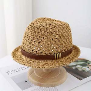 Petit chapeau haut de forme rétro britannique pour femme, chapeau de soleil d'été pour la plage, style jazz élégant, chapeau Fedora décontracté pour homme - Product Image 5
