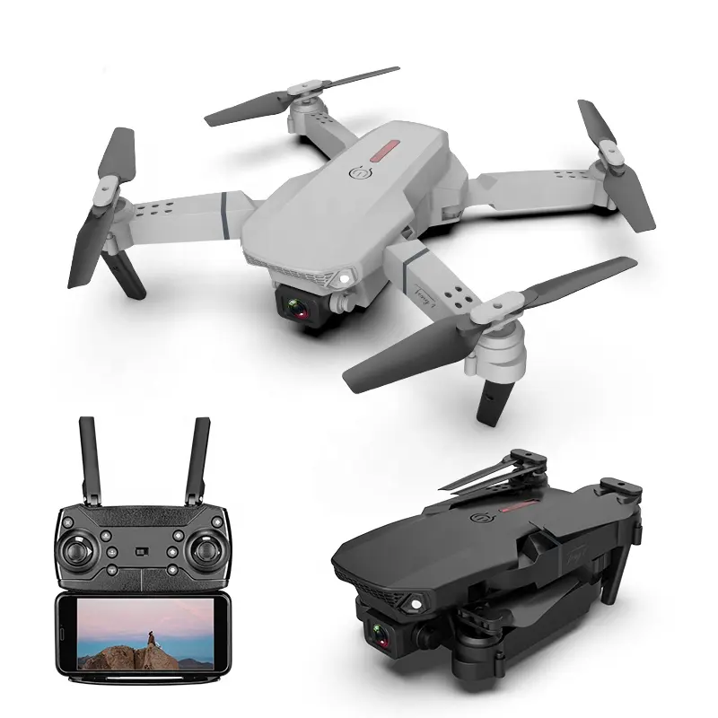 4K Drone HD Wifi RC Foldable Quadcopter Gift Toy Wide-Angle E88 Pro Drone Real-time Transmission FPV Mini Drones Toy E88 4K