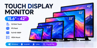 PC industriel embarqué, écran tactile capacitif LCD 15,6 pouces, HD 1080P, moniteur industriel tout-en-un, PC industriel à panneau