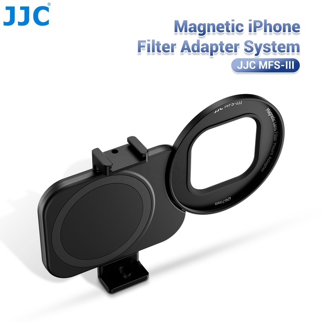 JJC 67mm Phone Lens Filter Adapter Mount for 16 15 14 Pro Pro Max Plus Double-Sided Magnetic Phone Lens Filter Ring with 1/4-20"