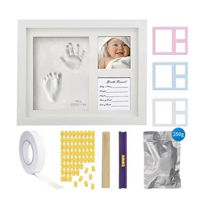 Empreinte de main de bébé, mon premier an, kit d'empreinte de main en argile pour bébé, kit d'empreinte de main et de pied pour bébé, 2022