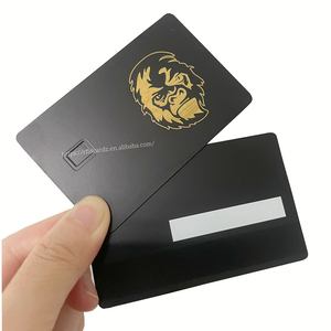 Tarjeta de Crédito de Metal de 0,8mm, tarjeta de acero inoxidable EMV, color negro, mate, dorado, latón - Product Image 1