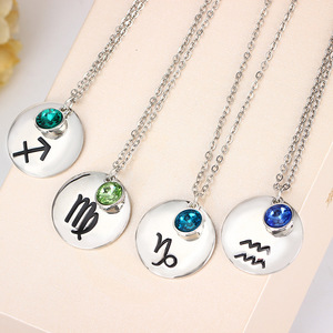 Collana con Pietra Portafortuna dei 12 Segni Zodiacali, <span class=keywords><strong>Regalo</strong></span> di Compleanno per Ragazze - Product Image 4