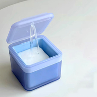 Bouteille distributeur de cosmétiques couleur macaron pot carré rechargeable inserts remplaçables couvercle en PET PP pince à épiler incluse