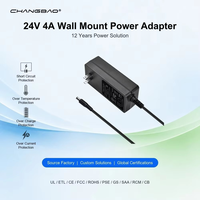 Adaptateur d'alimentation mural AC/DC 24V 4A, alimentation murale pour bande LED, moniteur, caméra, adaptateur d'alimentation à commutation 24V 4A