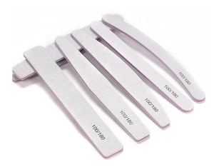 Lime à <span class=keywords><strong>ongles</strong></span> double face personnalisée avec logo imprimé gris, grain 100/180, forme demi-lune, carrée, droite, en papier de verre lavable - Product Image 4