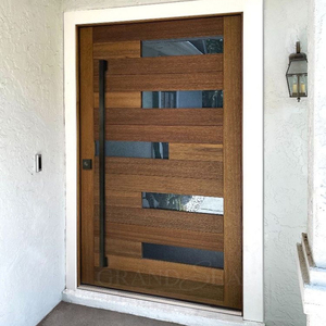 Usine personnalisée résidentielle 32x79 porte d'entrée en bois <span class=keywords><strong>maison</strong></span> Villa bois Pivot entrée antivol portes <span class=keywords><strong>de</strong></span> sécurité - Product Image 3