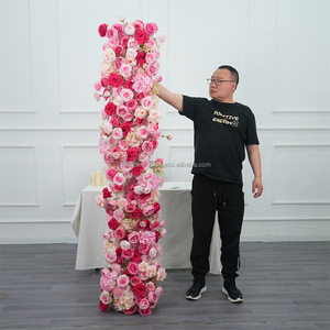 DKB Artificial Flower Factory Customized Artificial Silk Flower <b>Table</b> <b>Runner</b> for <b>Wedding</b> Arrangements Decorations - Product Image 1