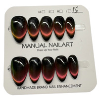 Ongles courts faits main de haute qualité style œil de chat, personnalisables (forme carrée, amande, stiletto), options de vente en gros directe usine
