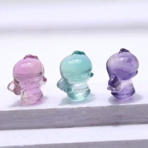 1,5 cm venta al por mayor mano tallada dibujos animados Ángel niña fluorita <span class=keywords><strong>cristal</strong></span> Mini Little Twin Stars adornos para pulsera encantos - Product Image 2