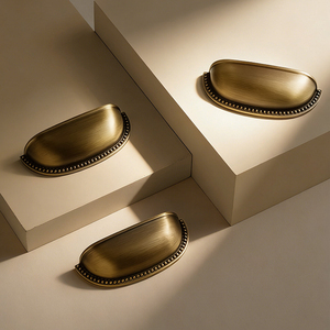 DOOROOM Premium H59 Brass Classic Shell Shape Cabinet <strong>Door</strong> Handles for Villa Hotel Projects - Product Image 4