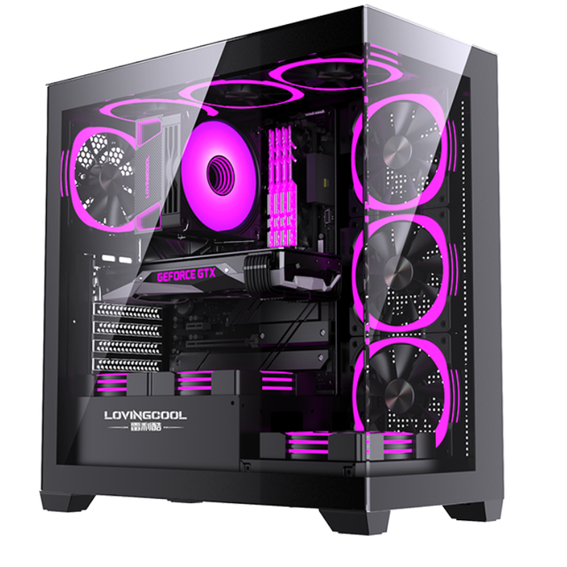 LOVINGCOOL Top Manufactures Factory Wholesale OEM ODM Custom Mid Tower ATX Best Gaming PC Case Desktop Computer Cases Cabinet