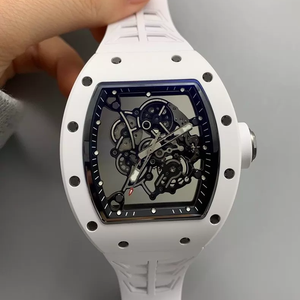 <span class=keywords><strong>Montre</strong></span> mécanique haut de gamme pour <span class=keywords><strong>homme</strong></span> personnalisable RM055 avec lunette en céramique blanche, boîtier en titane et mouvement squeletté - Product Image 1