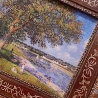 Tableau mural imprimé haute définition Paysages européens Fleurs Style Shabby Chic Cadre en bois Toile de luxe à suspendre pour mariage et décoration intérieure
