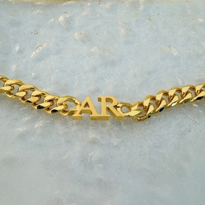 Cá Nhân Thép Không Gỉ 8Mm Cuba Chuỗi Vàng Mạ Tên Vòng Cổ Cho Phụ Nữ Và Nam Giới Tùy Chỉnh Đồ Trang Sức Cho Quà Tặng - Product Image 6